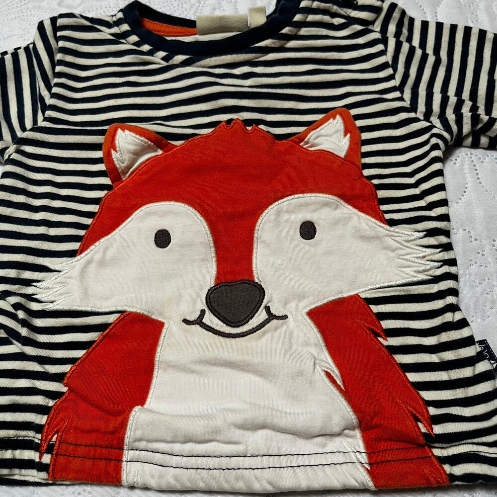 Jojo Maman Bebe Fox Appliqué Shirt Size 18-24m - Picture 3 of 6